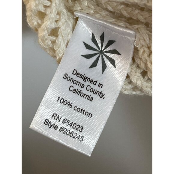 Athleta Cayla Cream Crochet Sweater Style Open Knit Swim Coverup Size XS Pockets - Picture 7 of 9